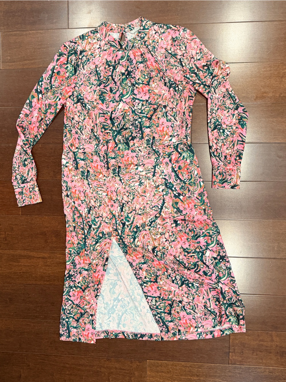 H&M Pink Floral Long-Sleeve One-Piece Romper